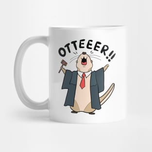 Funny Judge Otter Illustration Mug